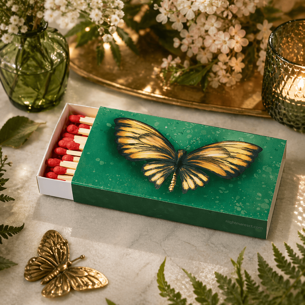 Funny Matchbox | Butterfly Floral Box Matches | Decorative - Bria Blair Creative