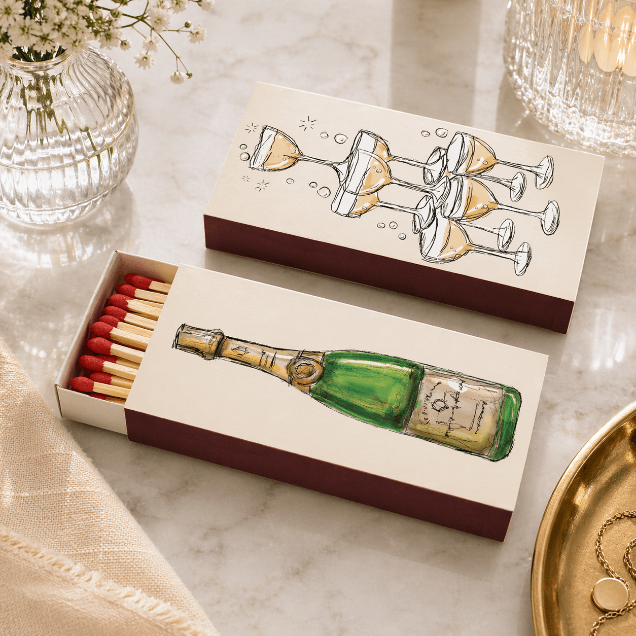 Funny Matchbox | Champagne Box Matches - Bria Blair Creative