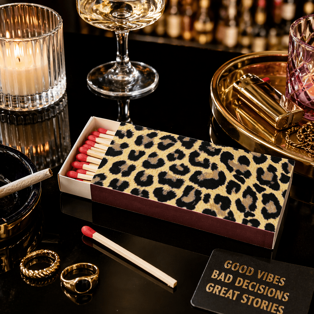 Funny Matchbox | Leopard Print Box Matches - Bria Blair Creative