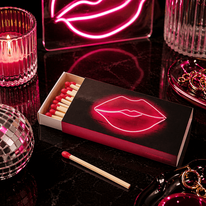 Funny Matchbox | Neon Lips Box Matches - Bria Blair Creative