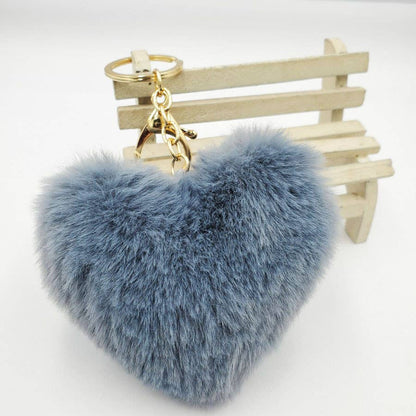 Furry Heart Plush Keychain: Pink - Bria Blair Creative