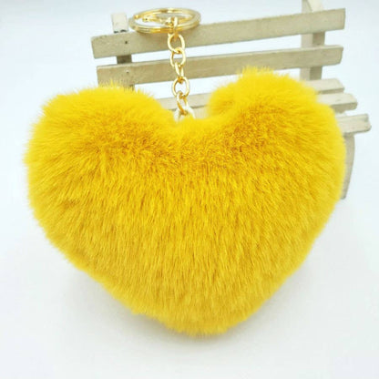 Furry Heart Plush Keychain: Pink - Bria Blair Creative