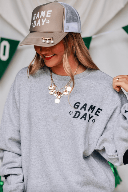 Game Day Football Lt Gray Sweatshirt: L - Bria Blair Creative