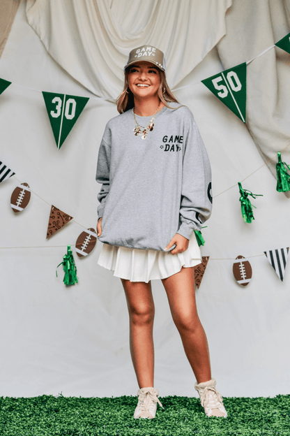 Game Day Football Lt Gray Sweatshirt: XL - Bria Blair Creative
