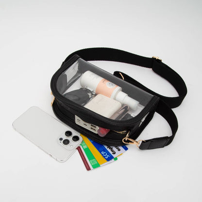 Game Day Stadium Clear Crossbody Bag: Black - Bria Blair Creative