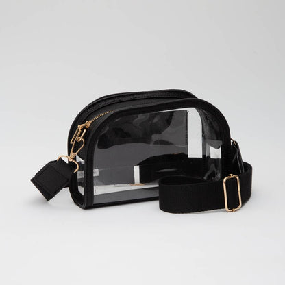 Game Day Stadium Clear Crossbody Bag: Black - Bria Blair Creative