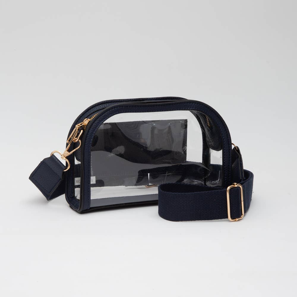 Game Day Stadium Clear Crossbody Bag: White - Bria Blair Creative