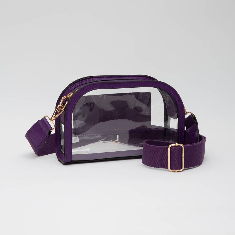 Game Day Stadium Clear Crossbody Bag: White - Bria Blair Creative