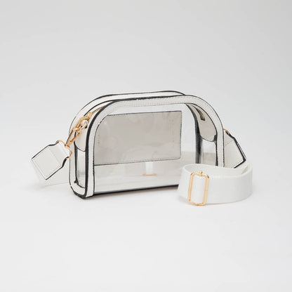 Game Day Stadium Clear Crossbody Bag: White - Bria Blair Creative
