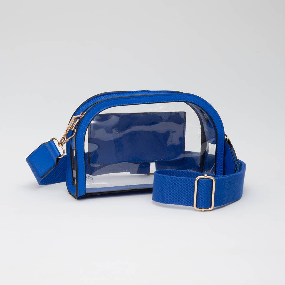 Game Day Stadium Clear Crossbody Bag: White - Bria Blair Creative
