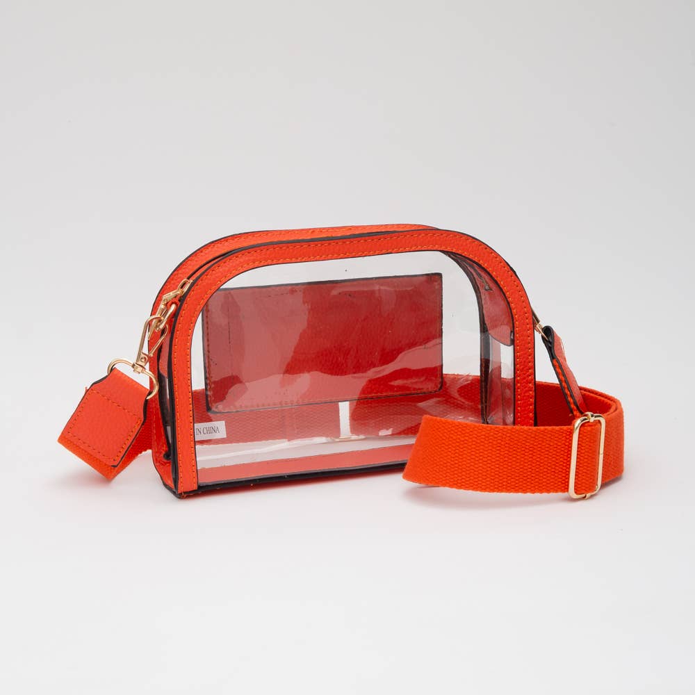 Game Day Stadium Clear Crossbody Bag: White - Bria Blair Creative