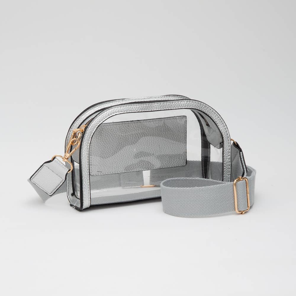 Game Day Stadium Clear Crossbody Bag: White - Bria Blair Creative