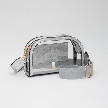Game Day Stadium Clear Crossbody Bag: White - Bria Blair Creative
