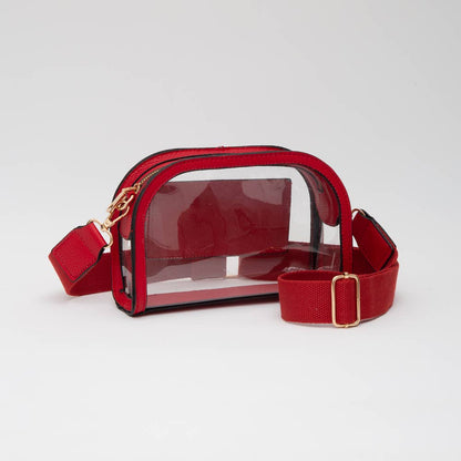 Game Day Stadium Clear Crossbody Bag: White - Bria Blair Creative