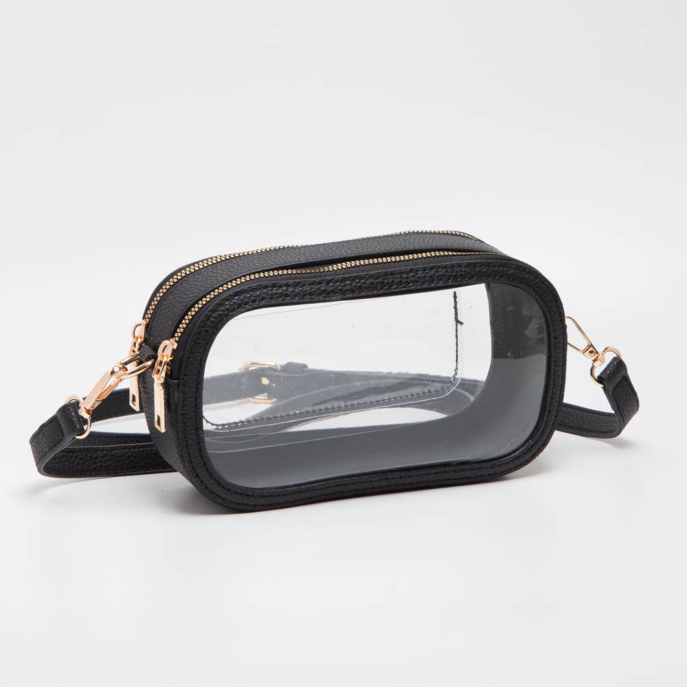 Game Day Stadium Clear Oval Crossbody Bags: Black - Bria Blair Creative