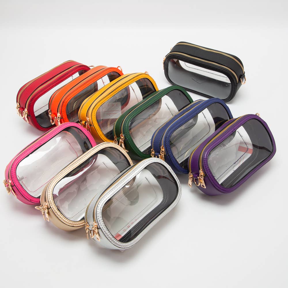 Game Day Stadium Clear Oval Crossbody Bags: Black - Bria Blair Creative