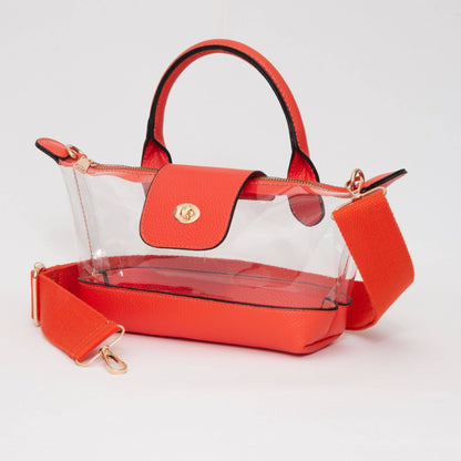 Game Day Stadium Satchel Clear Bag: White - Bria Blair Creative