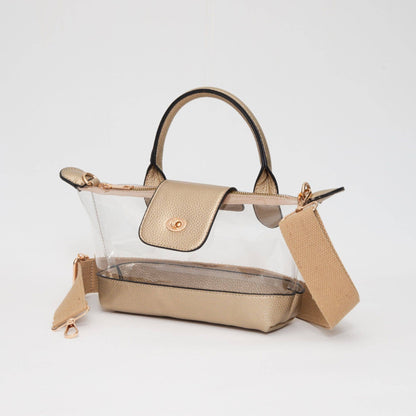 Game Day Stadium Satchel Clear Bag: White - Bria Blair Creative