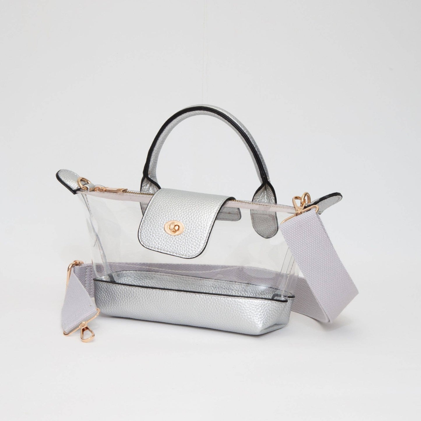 Game Day Stadium Satchel Clear Bag: White - Bria Blair Creative