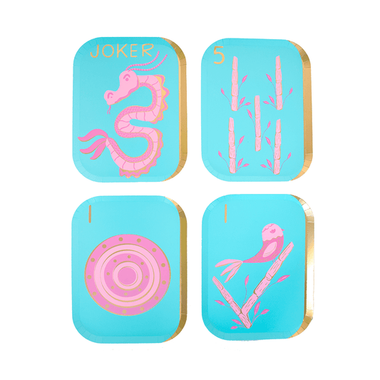 Game Night Mahjong Tile Dinner Plates - Bria Blair Creative