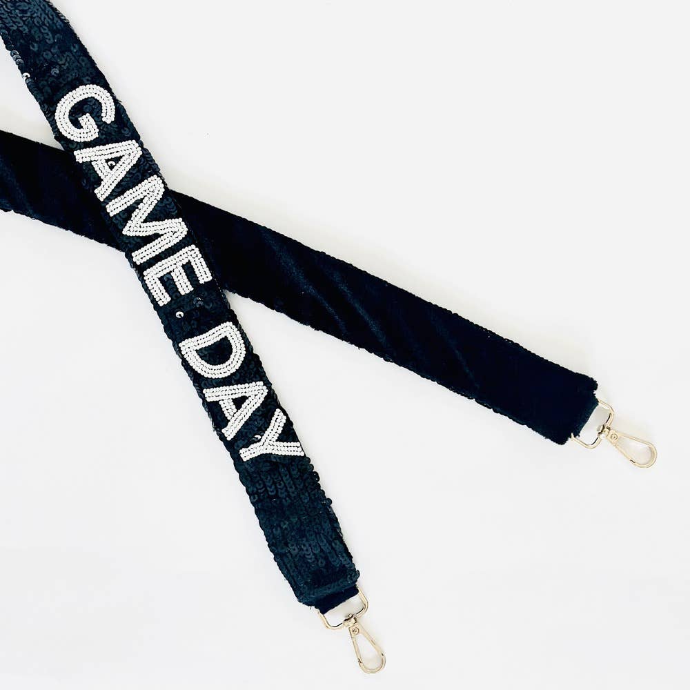 Gameday Beaded Sequin Purse Strap: Black - Bria Blair Creative