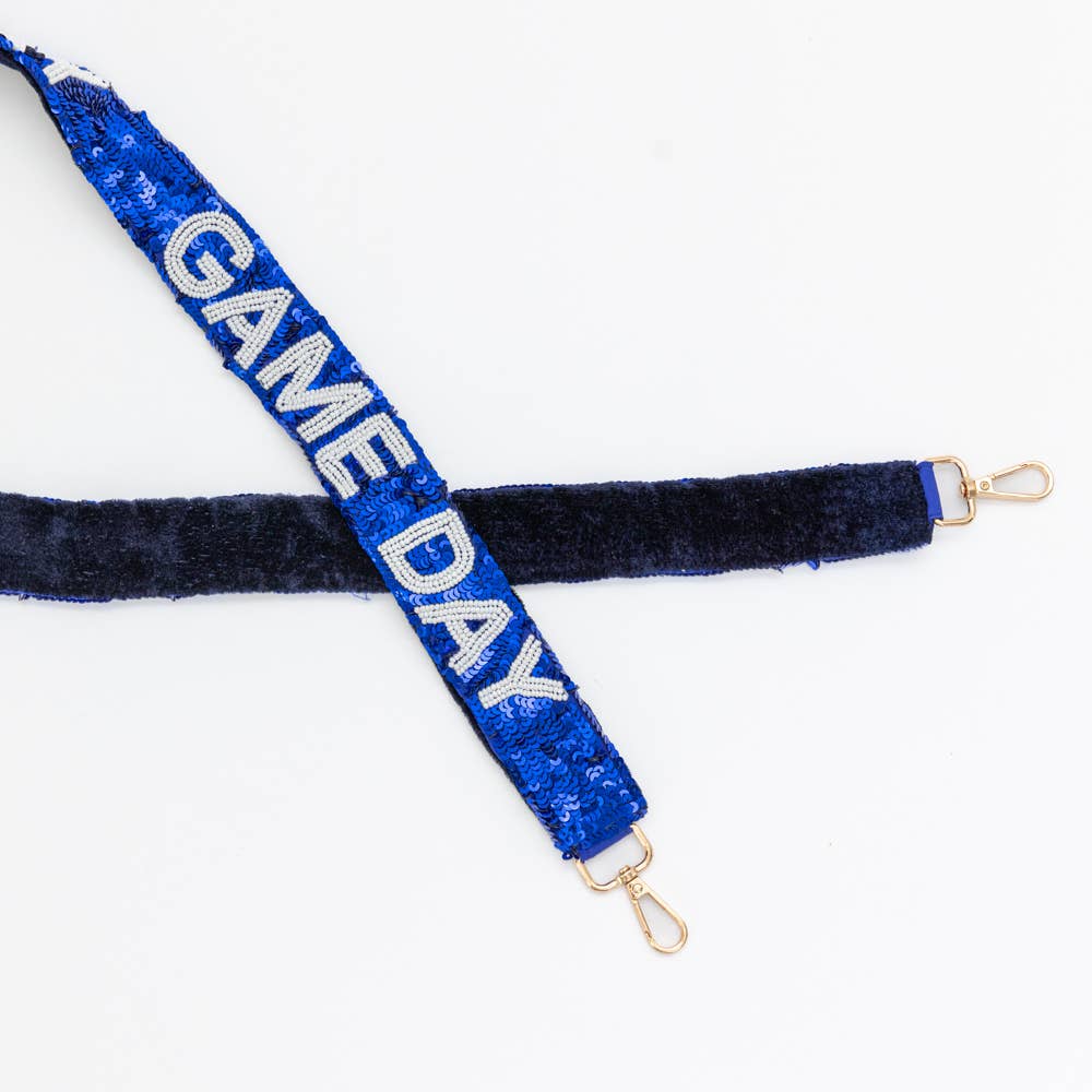 Gameday Beaded Sequin Purse Strap: Royal Blue - Bria Blair Creative