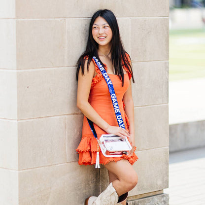Gameday Beaded Sequin Purse Strap: Royal Blue - Bria Blair Creative