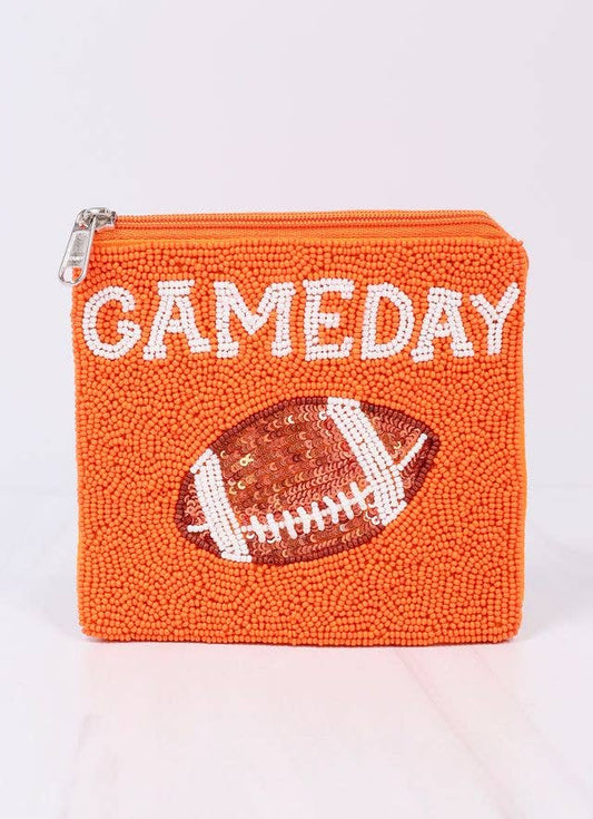 Gameday Football Pouch ORANGE - Bria Blair Creative