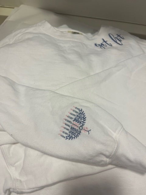 Get Lit Hanukkah Sweatshirt - White - Bria Blair Creative