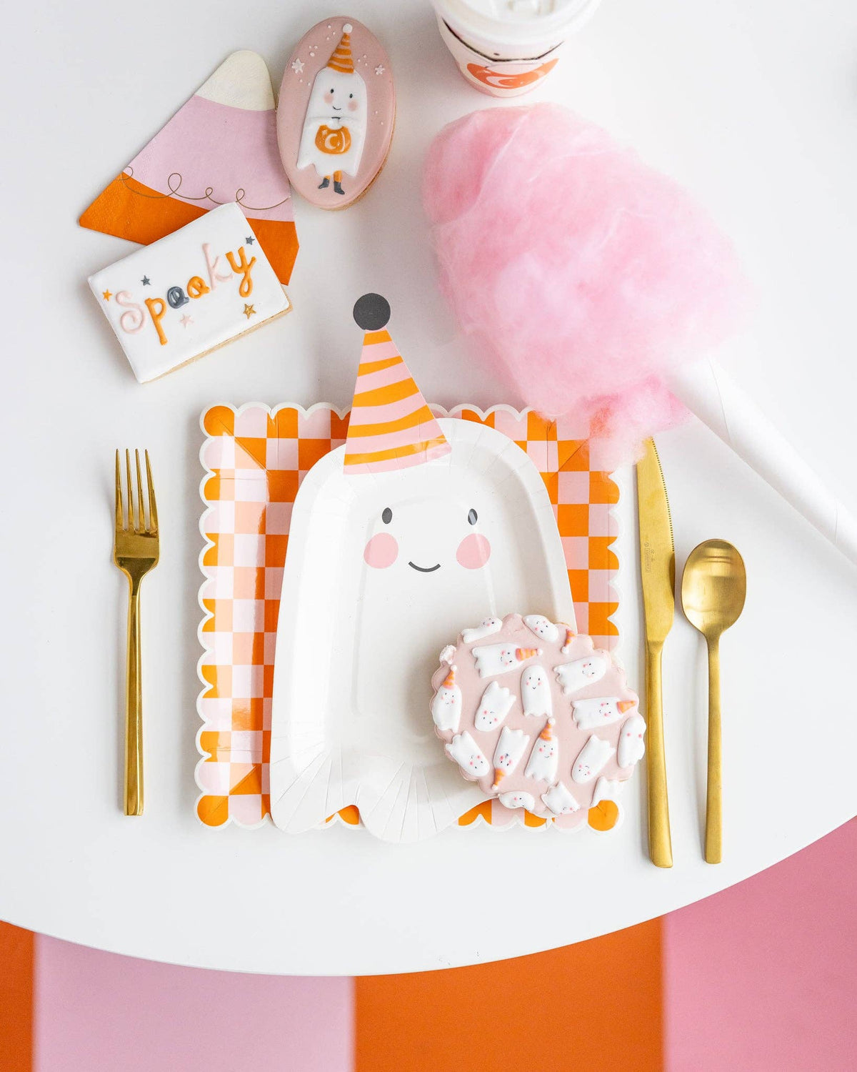 GGH1040 - Ghoul Gang Ghost Shaped Paper Plate - Bria Blair Creative