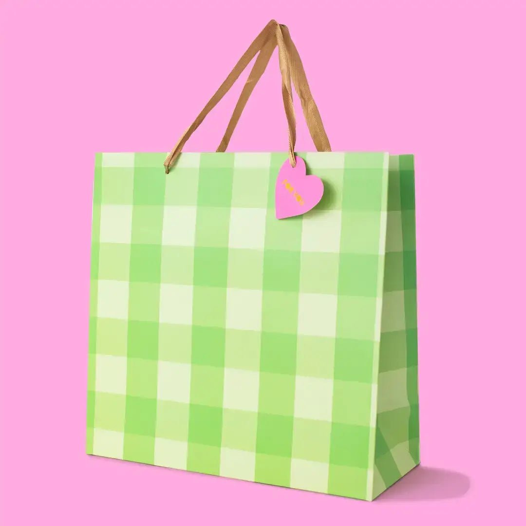 Gift Bags - Green Gingham - Assorted Sizes: Large - Bria Blair Creative