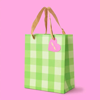 Gift Bags - Green Gingham - Assorted Sizes: Large - Bria Blair Creative