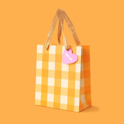 Gift Bags - Orange Gingham - Assorted Sizes: Medium - Bria Blair Creative