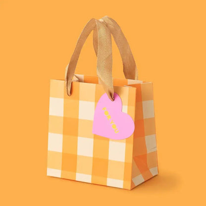 Gift Bags - Orange Gingham - Assorted Sizes: Medium - Bria Blair Creative