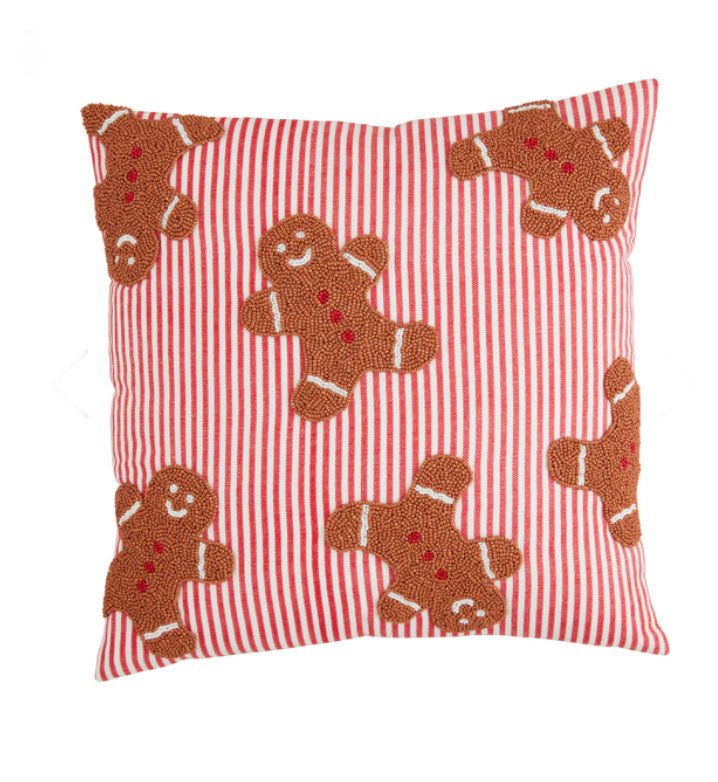Gingerbread Beaded Pillow - Bria Blair Creative
