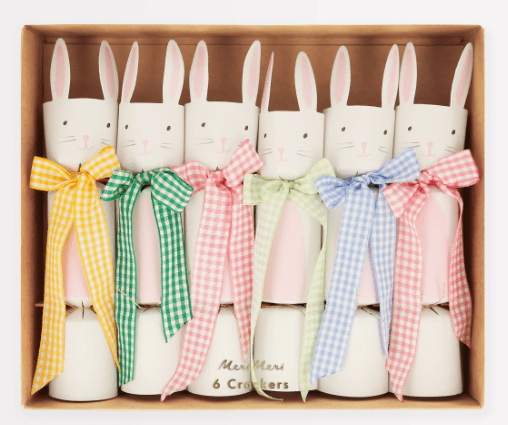 Gingham Bow Bunny Crackers (x 6) - Bria Blair Creative