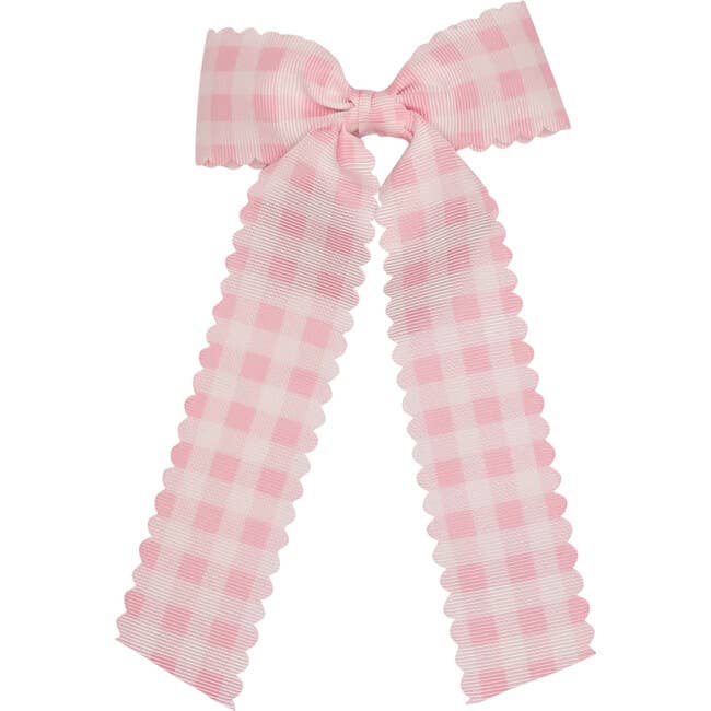 Gingham Long - tail bow: Pink / Medium - Bria Blair Creative