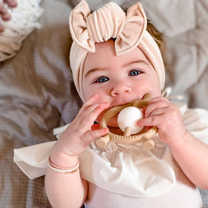 Giraffe Teether & Rattle Food - Grade Silicone Toy (Taupe) - Bria Blair Creative