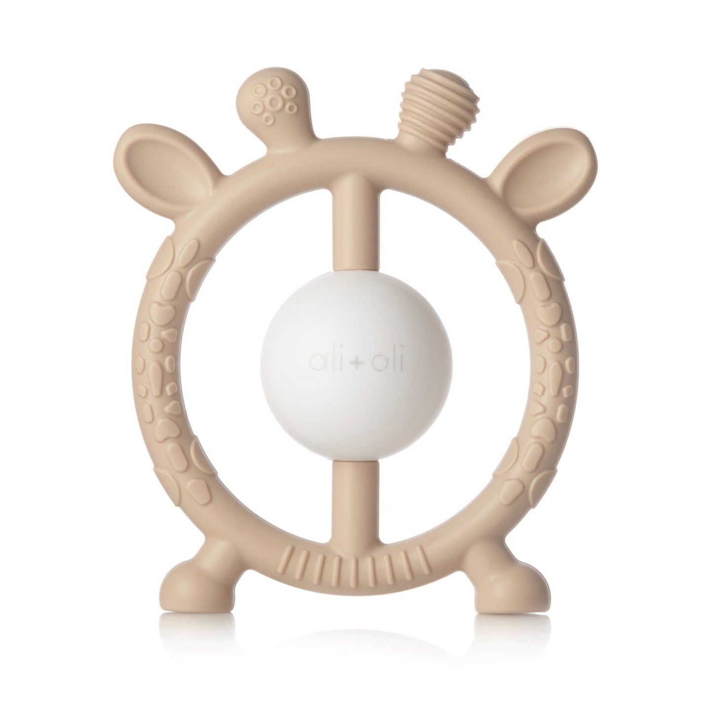 Giraffe Teether & Rattle Food - Grade Silicone Toy (Taupe) - Bria Blair Creative