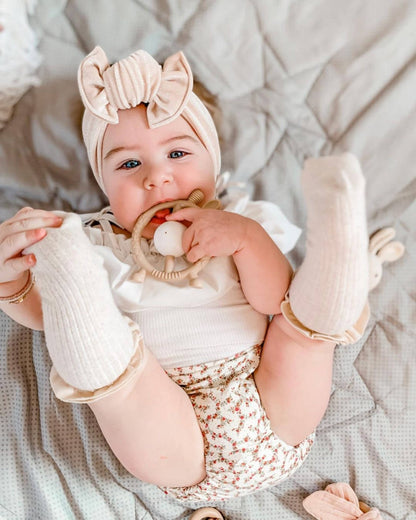 Giraffe Teether & Rattle Food - Grade Silicone Toy (Taupe) - Bria Blair Creative