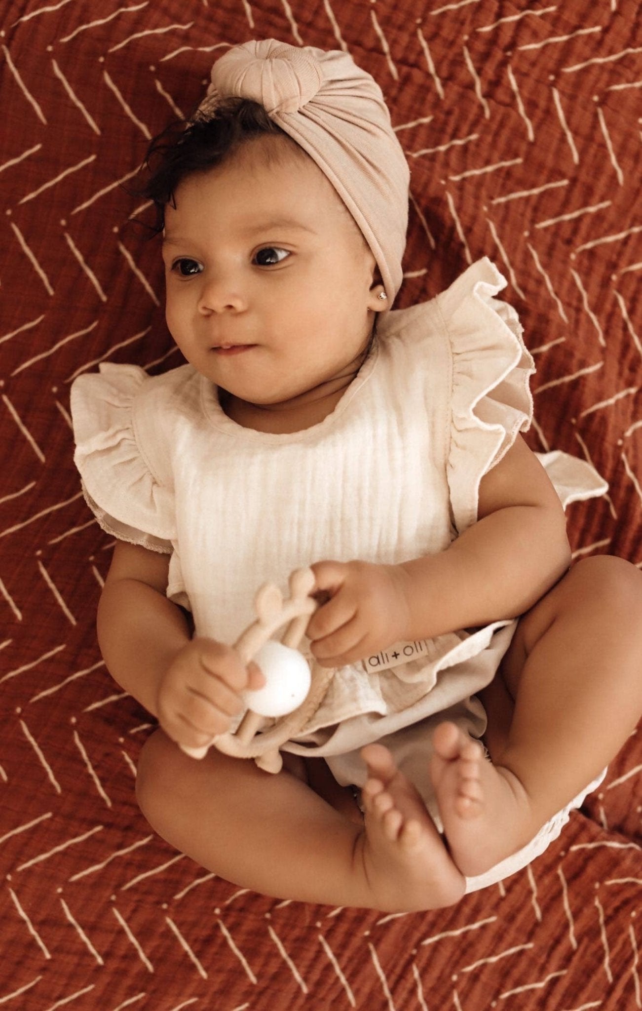 Giraffe Teether & Rattle Food - Grade Silicone Toy (Taupe) - Bria Blair Creative