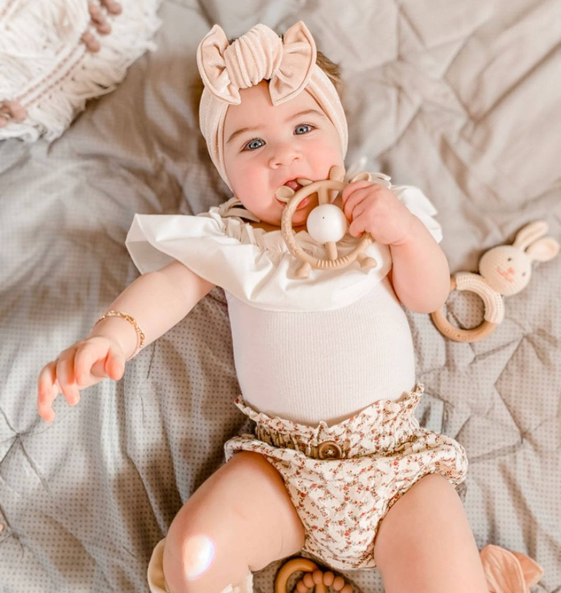 Giraffe Teether & Rattle Food - Grade Silicone Toy (Taupe) - Bria Blair Creative