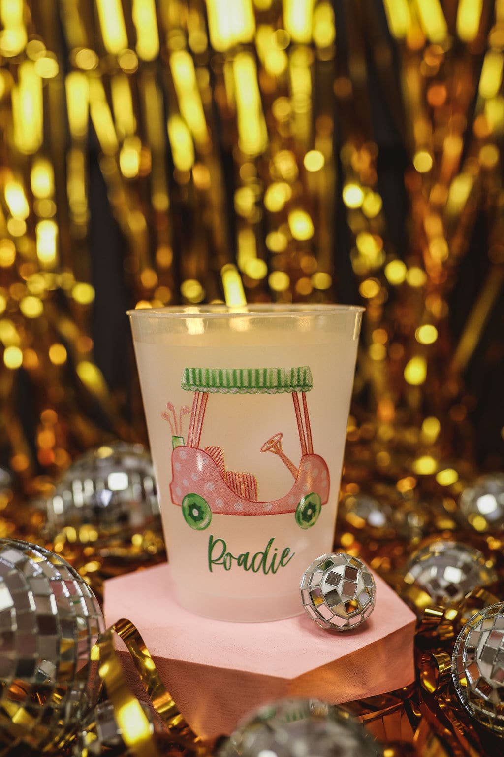 Girly Golf Cart Roadie Pink Masters Frosted Cups - Masters: Pack of 10 - Bria Blair Creative