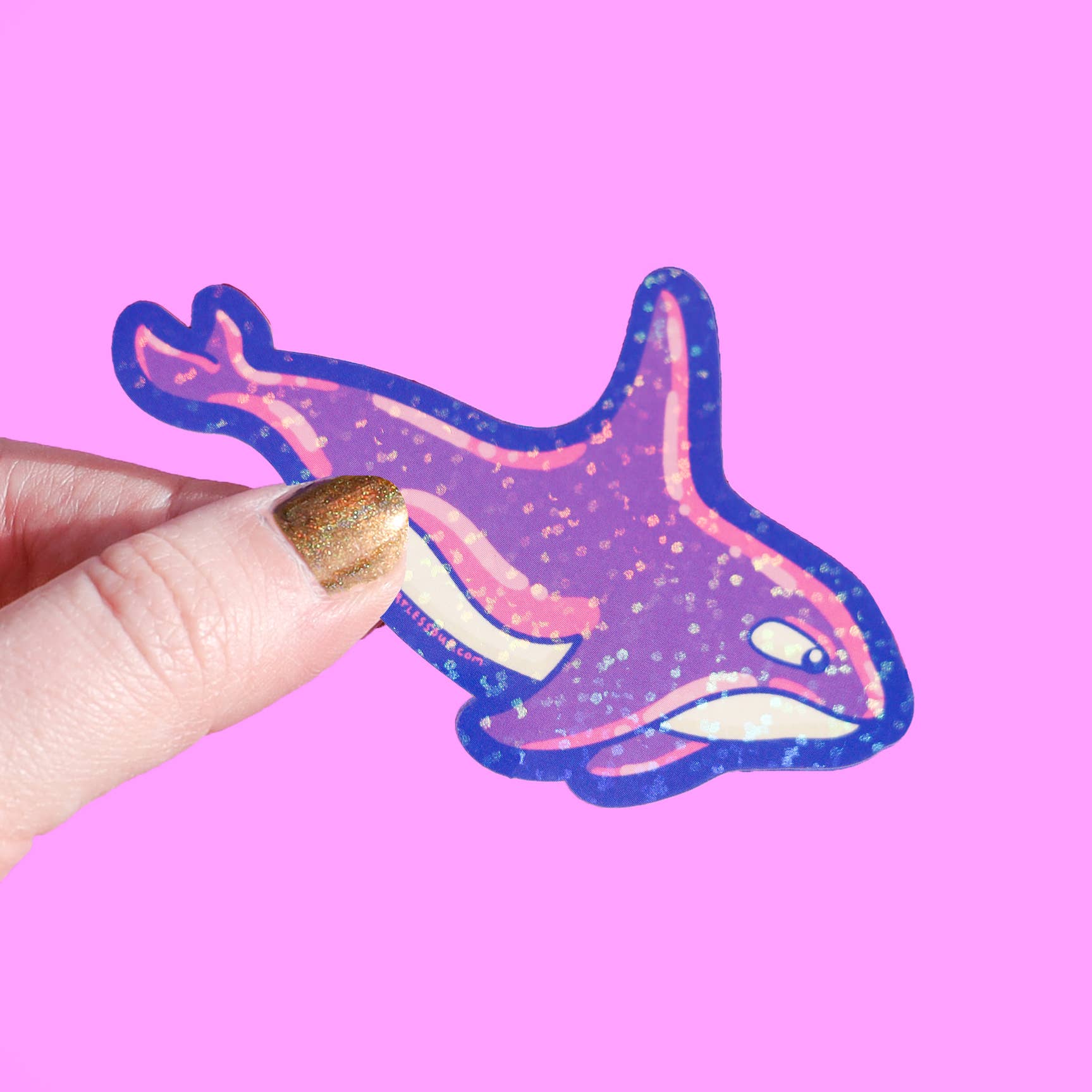 Glitter Purple Killer Whale Ocean Animal Vinyl Sticker - Bria Blair Creative
