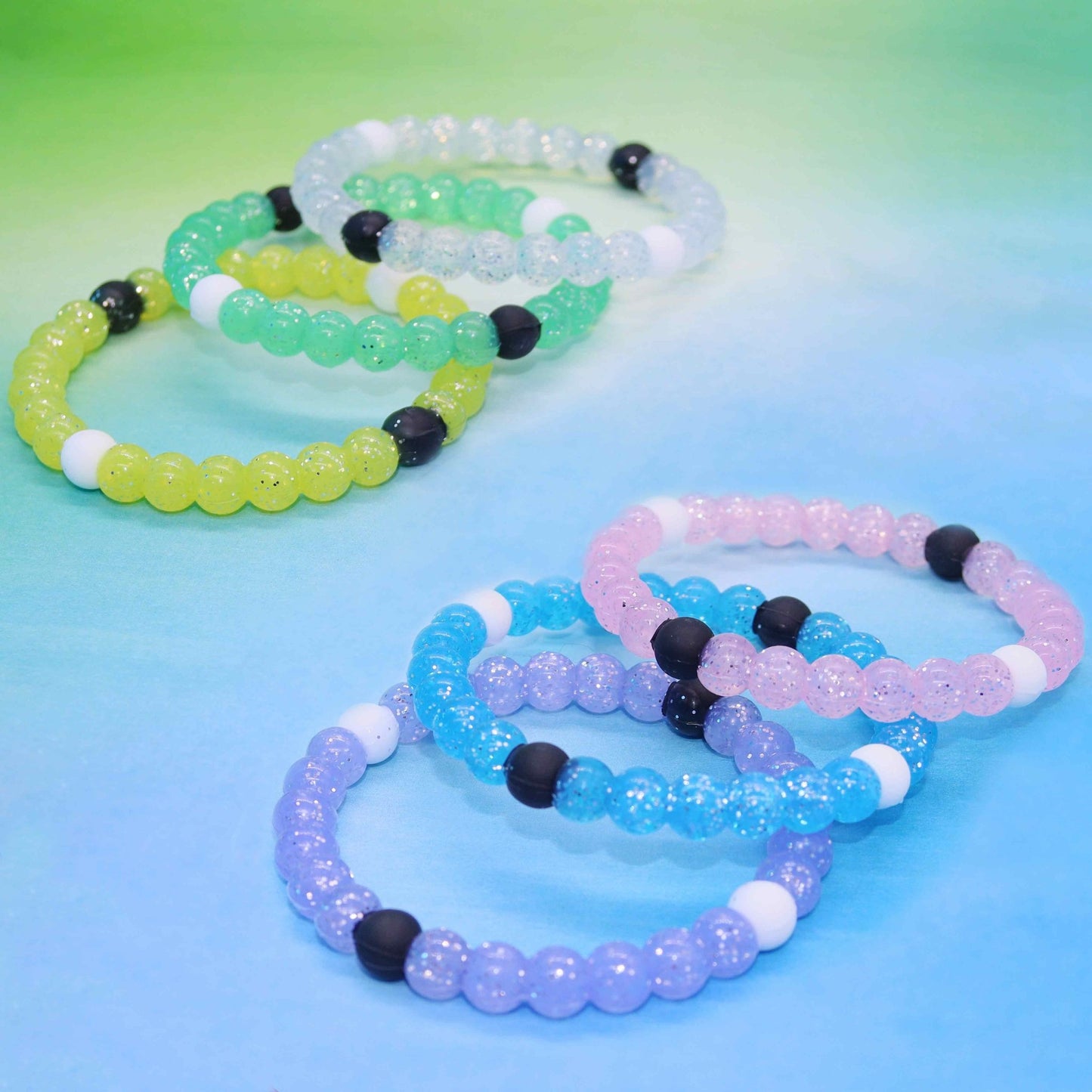 Glitter Silicone Beaded Bubble Bracelets - Assorted Colors - Bria Blair Creative