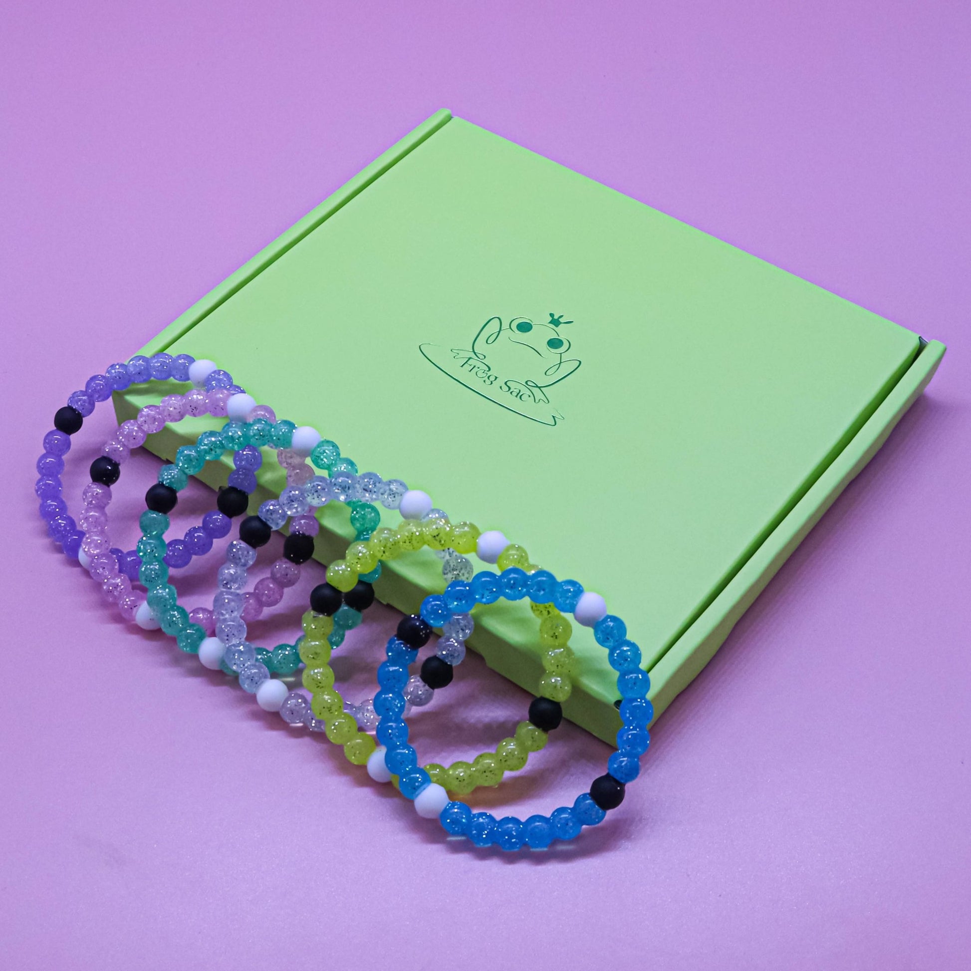 Glitter Silicone Beaded Bubble Bracelets - Assorted Colors - Bria Blair Creative