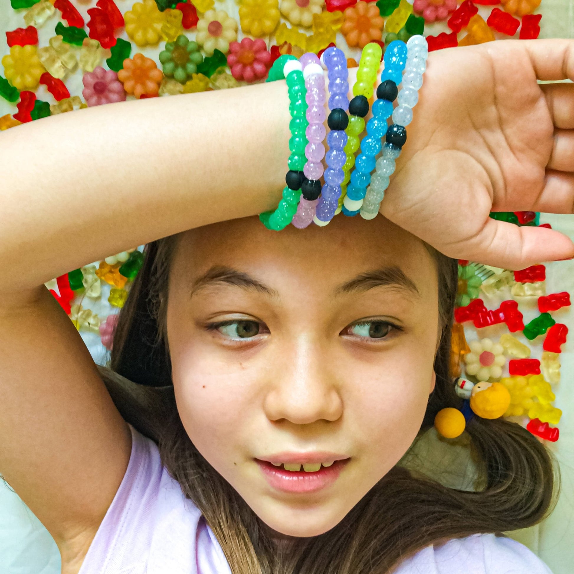 Glitter Silicone Beaded Bubble Bracelets - Assorted Colors - Bria Blair Creative
