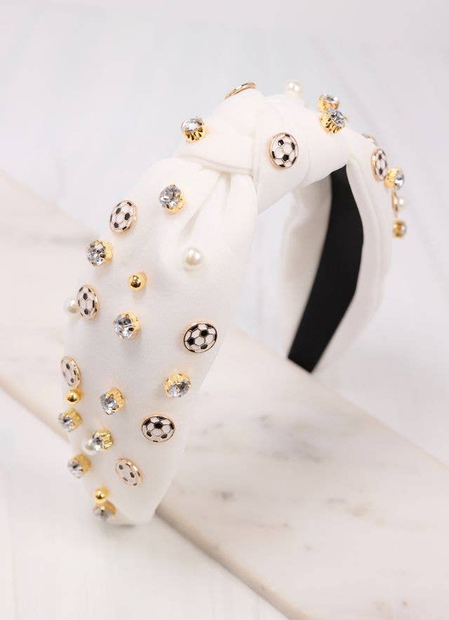 Goalkeeper Soccer Headband WHITE: Default - Bria Blair Creative