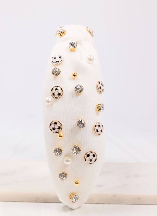 Goalkeeper Soccer Headband WHITE: Default - Bria Blair Creative