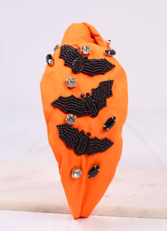 Going Batty Headband ORANGE - Bria Blair Creative